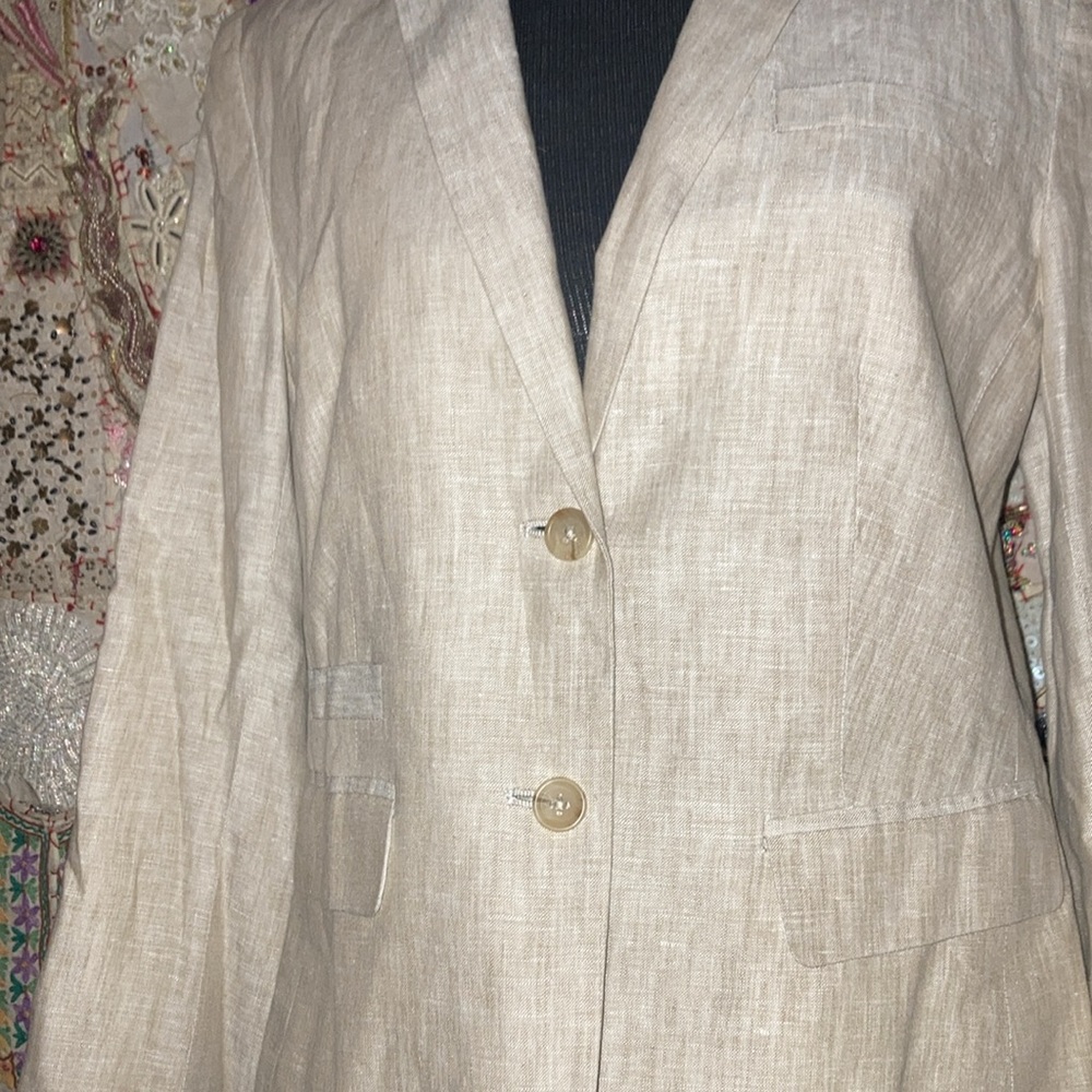 100% Linen 100% Polyester Lining 2 Button Closure - image 2